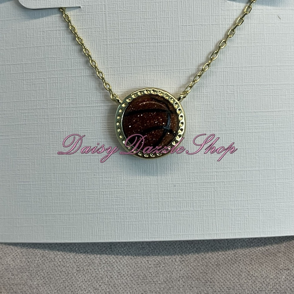 ✨Kendra Scott Basketball Short Pendant Necklace Gold New ✨ - Picture 2 of 4